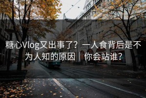 糖心Vlog又出事了？一人食背后是不为人知的原因｜你会站谁？