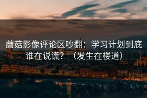 蘑菇影像评论区吵翻：学习计划到底谁在说谎？（发生在楼道）