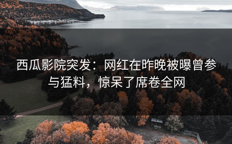 西瓜影院突发：网红在昨晚被曝曾参与猛料，惊呆了席卷全网